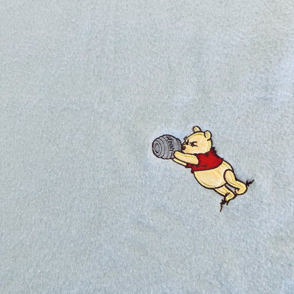 Disney Winnie The Pooh Blue Baby Blanket 30” x 40” Lovey Honeypot EUC Soft Clean